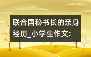 聯(lián)合國(guó)秘書(shū)長(zhǎng)”的親身經(jīng)歷_小學(xué)生作文:五年級(jí)