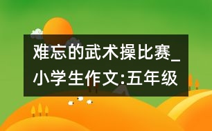 難忘的武術(shù)操比賽_小學(xué)生作文:五年級(jí)