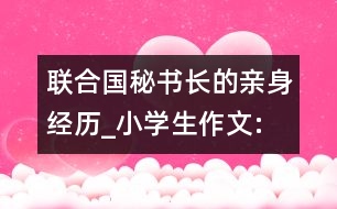 聯(lián)合國秘書長”的親身經歷_小學生作文:五年級