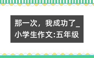 那一次，我成功了_小學(xué)生作文:五年級(jí)