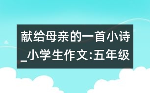 獻給母親的一首小詩_小學生作文:五年級