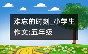 難忘的時刻_小學(xué)生作文:五年級