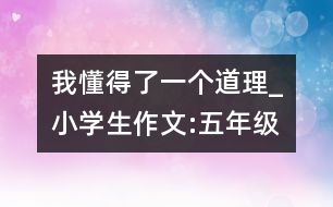 我懂得了一個(gè)道理_小學(xué)生作文:五年級(jí)