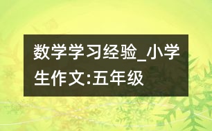 數(shù)學(xué)學(xué)習(xí)經(jīng)驗(yàn)_小學(xué)生作文:五年級(jí)