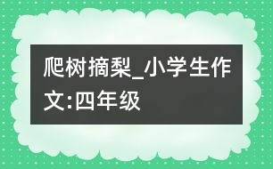 爬樹摘梨_小學生作文:四年級