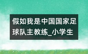 假如我是中國(guó)國(guó)家足球隊(duì)主教練_小學(xué)生作文:四年級(jí)