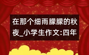 在那個細雨朦朦的秋夜_小學生作文:四年級