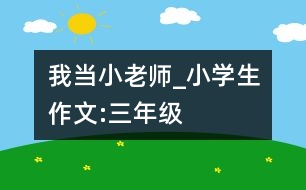 我當(dāng)小老師_小學(xué)生作文:三年級(jí)