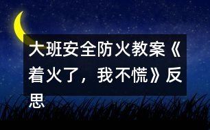 大班安全防火教案《著火了，我不慌》反思