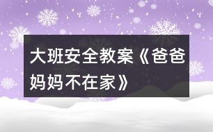 大班安全教案《爸爸、媽媽不在家》