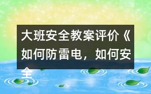 大班安全教案評(píng)價(jià)《如何防雷電，如何安全用電》反思