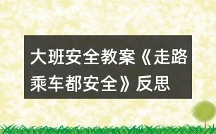 大班安全教案《走路乘車(chē)都安全》反思