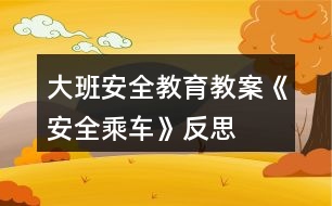 大班安全教育教案《安全乘車》反思