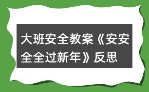 大班安全教案《安安全全過新年》反思