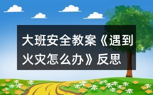 大班安全教案《遇到火災(zāi)怎么辦》反思