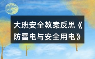 大班安全教案反思《防雷電與安全用電》