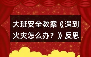 大班安全教案《遇到火災(zāi)怎么辦？》反思