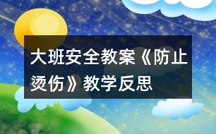 大班安全教案《防止燙傷》教學反思