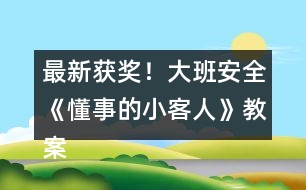 最新獲獎(jiǎng)！大班安全《懂事的小客人》教案反思