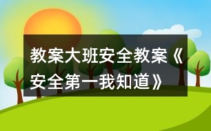 教案大班安全教案《安全第一我知道》