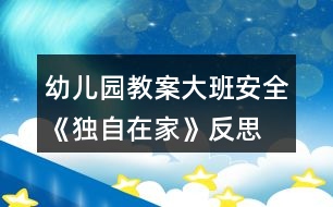 幼兒園教案大班安全《獨(dú)自在家》反思