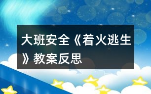 大班安全《著火逃生》教案反思