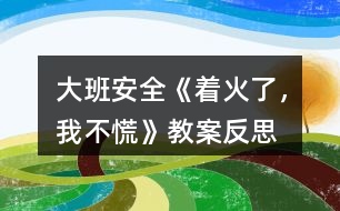 大班安全《著火了，我不慌》教案反思