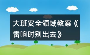 大班安全領域教案《雷響時別出去》