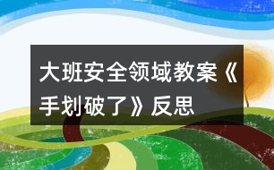 大班安全領(lǐng)域教案《手劃破了》反思