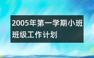 2005年第一學(xué)期小班班級(jí)工作計(jì)劃