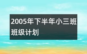 2005年下半年小三班班級(jí)計(jì)劃