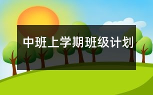 中班上學(xué)期班級計劃