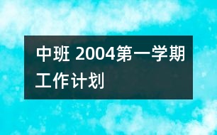 中班 2004第一學(xué)期工作計劃