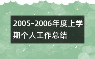 2005-2006年度上學(xué)期個(gè)人工作總結(jié)