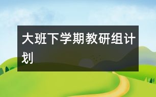 大班下學(xué)期教研組計劃