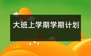 大班上學(xué)期學(xué)期計(jì)劃