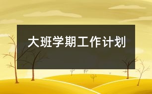 大班學(xué)期工作計劃