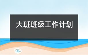 大班班級工作計劃