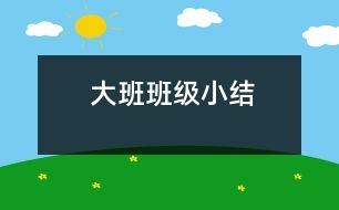 大班班級(jí)小結(jié)