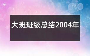 大班班級(jí)總結(jié)（2004年）