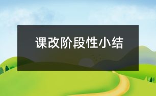 課改階段性小結