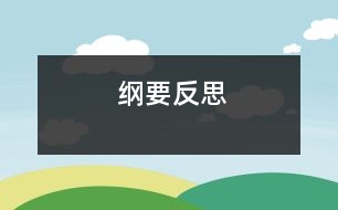 綱要反思