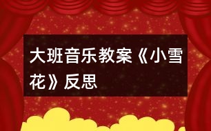 大班音樂教案《小雪花》反思