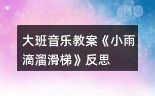 大班音樂(lè)教案《小雨滴溜滑梯》反思