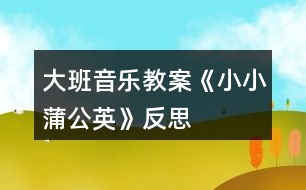 大班音樂教案《小小蒲公英》反思