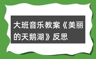 大班音樂教案《美麗的天鵝湖》反思