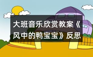 大班音樂(lè)欣賞教案《風(fēng)中的鴨寶寶》反思