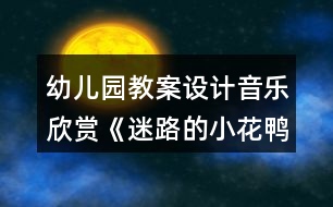 幼兒園教案設計音樂欣賞《迷路的小花鴨》反思