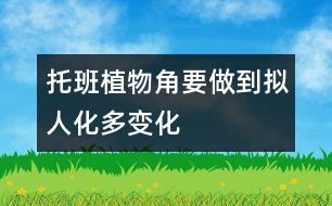 托班植物角要做到擬人化、多變化