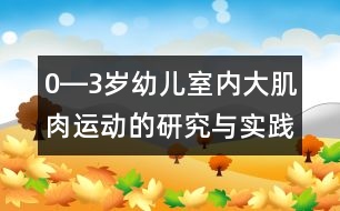 0―3歲幼兒室內(nèi)大肌肉運(yùn)動(dòng)的研究與實(shí)踐